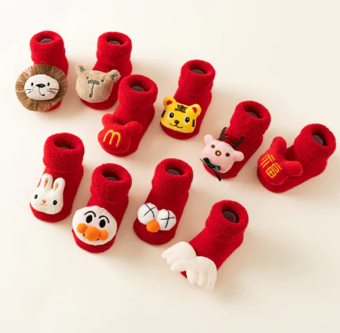 Thickened Terry Christmas Socks for Kids