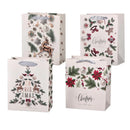 Seamoy Christmas Bags for Gift 4 Pack Extra Large 17" Christmas Gift Wrapping BagsHeavy Duty Reusable Christmas Gift Bags White Reindeer xmas gift bags (XL-17 * 12 * 4"-4PCS)