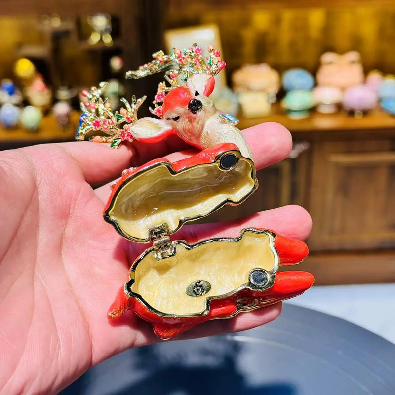 2025 Creative New Design Chinese Style Elk Metal Box Enamel Jewelry Case for Necklace and Ring Storage