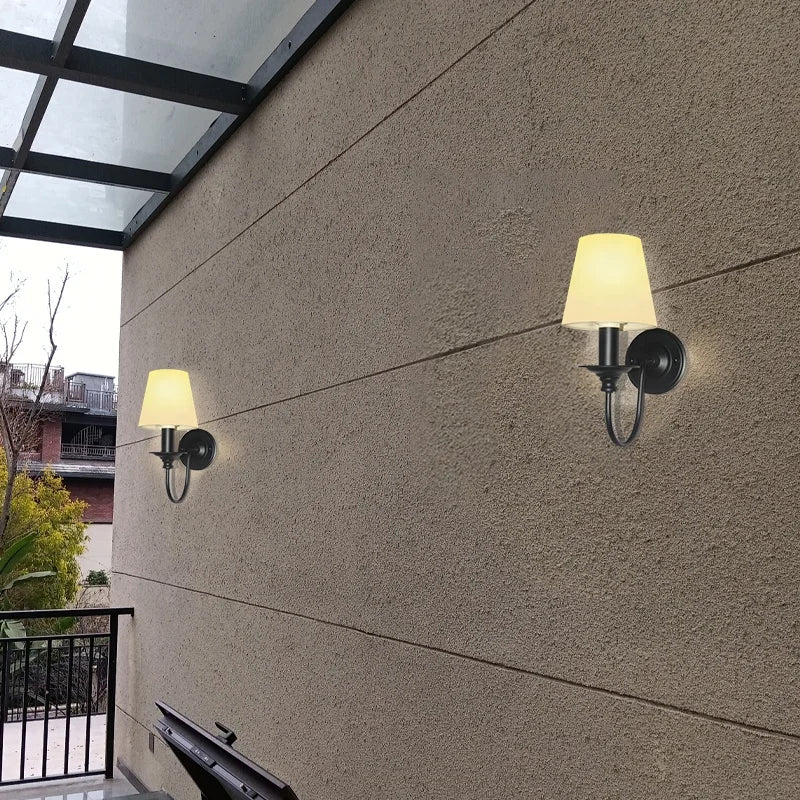 European Wall Light Single Wall Sconce Black Metal Fixture Corridor Candle Wall Lamp