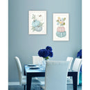 Set of Two Floral Pumpkins Wall Art White Framed Print HMS Collection