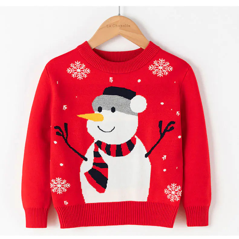 Christmas Snowman Pullover T-Shirt for Kids