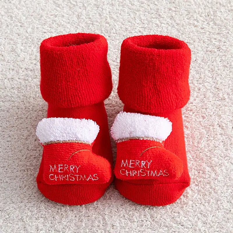 Thickened Terry Christmas Socks for Kids