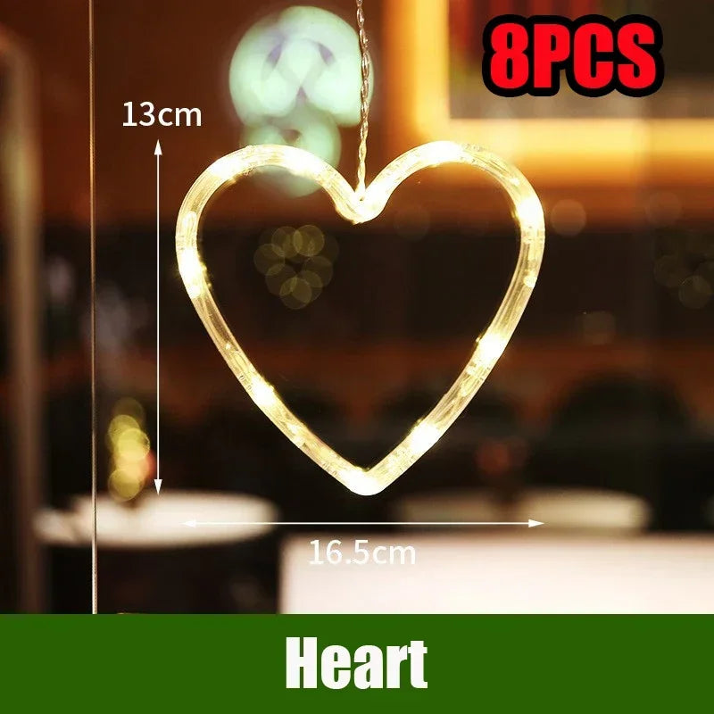 LED Christmas Lights String Decorative Lights Santa Claus Display Window Suction Cup Lights Christmas Tree Colored Lights