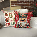 Christmas Magic: Festive Nutcracker, Gingerbread, and Ornament-Printed Pillowcases sofas, bedroom pillow covers, holiday gifts