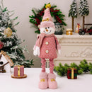 Christmas Decoration Pink Telescopic Doll Santa Claus Snowman Elk Various Standing Positions Holiday Atmosphere Christmas Gift