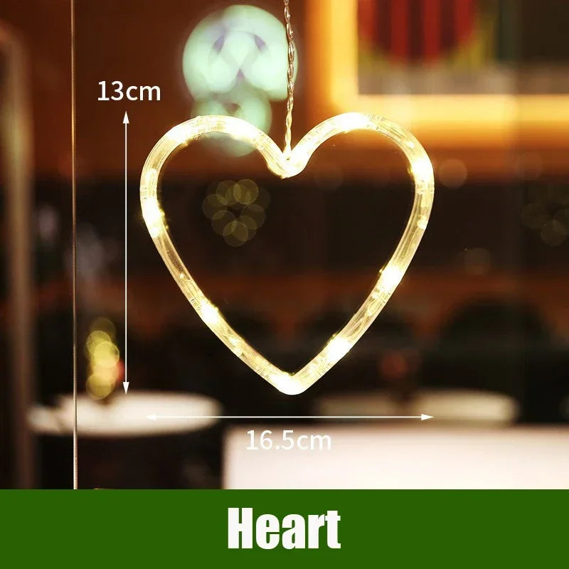 LED Christmas Lights String Decorative Lights Santa Claus Display Window Suction Cup Lights Christmas Tree Colored Lights