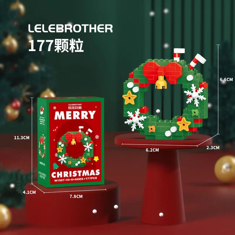 Christmas Building Blocks Mini Santa Claus Model Micro DIY Bricks Snowman Decoration Children Gift Puzzle Assembling Toys