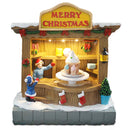 Animated Christmas Village Accessories Decor with Music and LED Lights - Bring Festive Cheer to Your Home with Our Icecream Shop