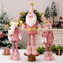 Christmas Decoration Pink Telescopic Doll Santa Claus Snowman Elk Various Standing Positions Holiday Atmosphere Christmas Gift