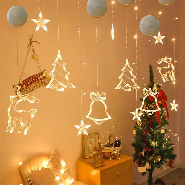 Christmas decoration lamps, hanging lights, suction cup lights, window decoration, interior decoration, New Year decoration