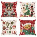 Christmas Magic: Festive Nutcracker, Gingerbread, and Ornament-Printed Pillowcases sofas, bedroom pillow covers, holiday gifts