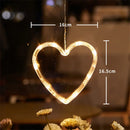 Christmas LED Light Snowflake Santa Hanging Sucker Lamp Window Ornaments Decoration for Home Xmas Navidad 2023 New Year Decor
