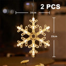 Christmas LED Light Snowflake Santa Hanging Sucker Lamp Window Ornaments Decoration for Home Xmas Navidad 2023 New Year Decor