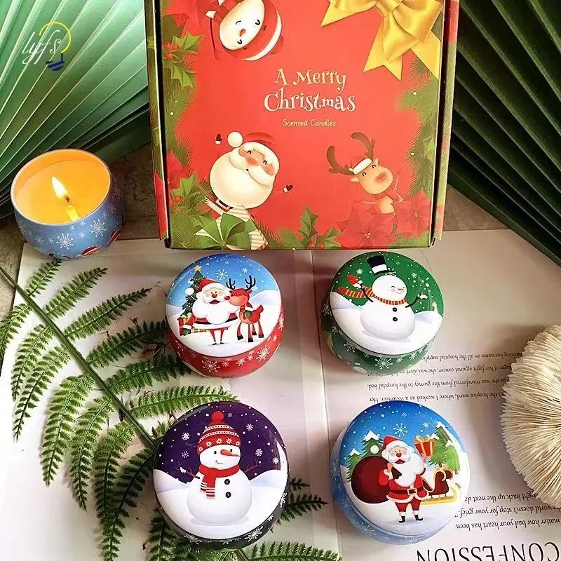Christmas Candy Box Chocolate Sweets Aromatherapy Candle Jars DIY Ornaments Childrens Christmas Gifts 2025 New Year Decoration