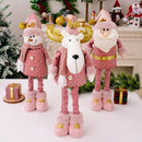 Christmas Decoration Pink Telescopic Doll Santa Claus Snowman Elk Various Standing Positions Holiday Atmosphere Christmas Gift