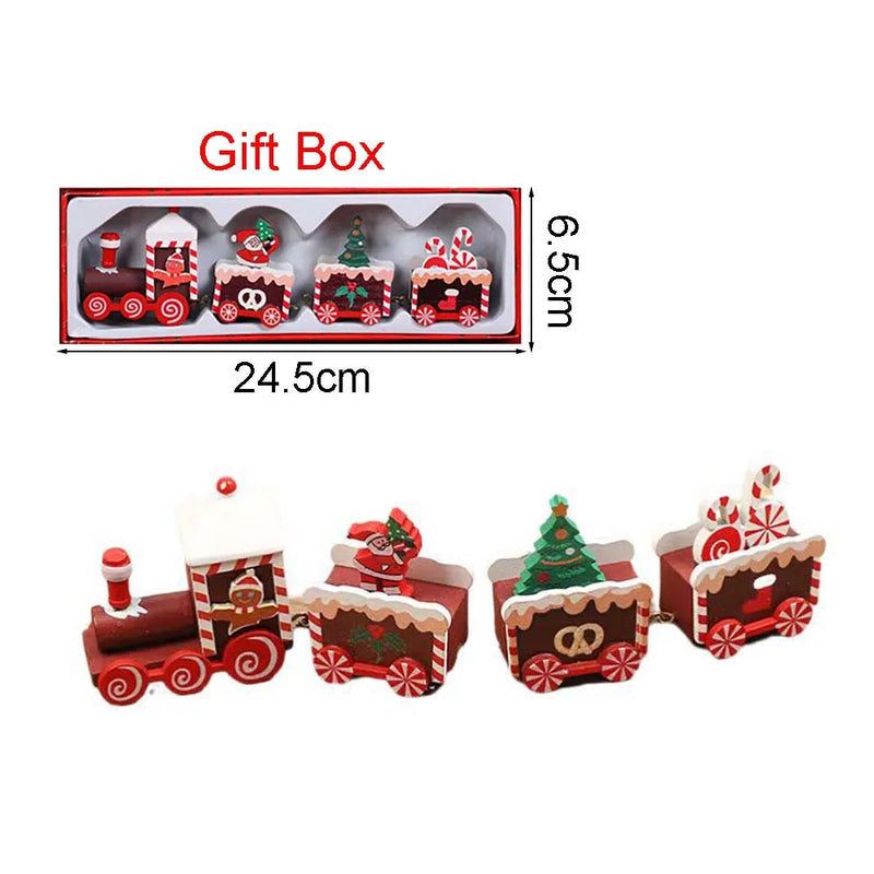 Christmas Wooden Train Merry Christmas Decorations for Home 2025 Xmas Tree Ornament Navidad Noel Kids Gift Happy New Year 2026