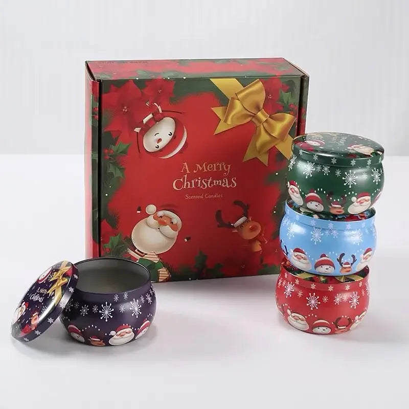 Christmas Candy Box Chocolate Sweets Aromatherapy Candle Jars DIY Ornaments Childrens Christmas Gifts 2025 New Year Decoration