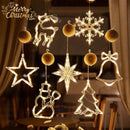 LED Christmas Lights String Decorative Lights Santa Claus Display Window Suction Cup Lights Christmas Tree Colored Lights