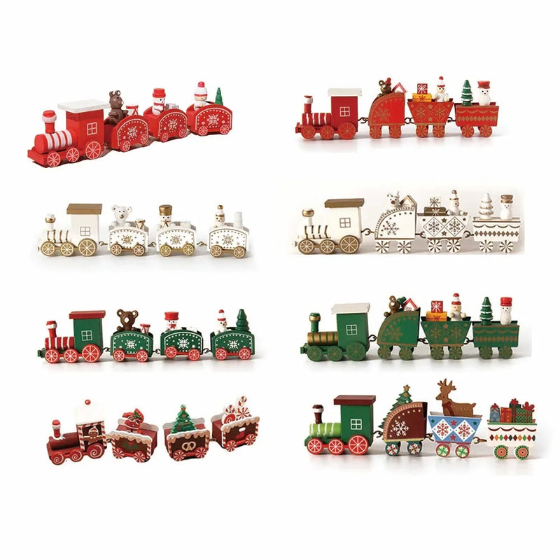 Christmas Wooden Train Merry Christmas Decorations for Home 2025 Xmas Tree Ornament Navidad Noel Kids Gift Happy New Year 2026
