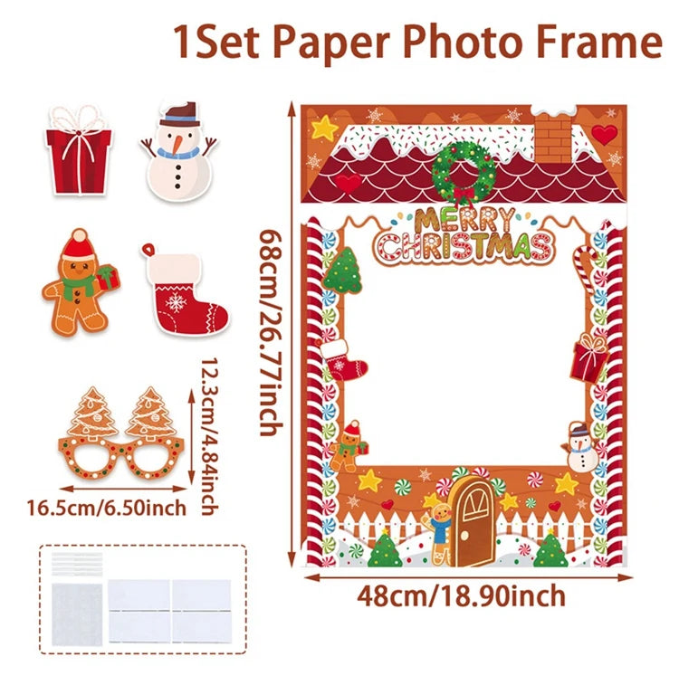 Christmas Photo Frame 2025 Merry Christmas Decorations for Home Navidad Cristmas Party Supplies Ornament Xmas Gift New Year 2026