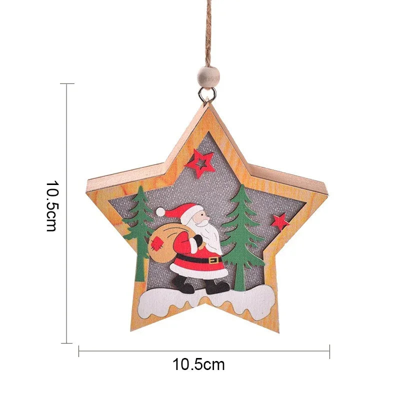 Christmas Decorations LED Night Light Luminous Christmas Tree Pendant Santa Claus Snowman Pendant Ornament Xmas Night Lights