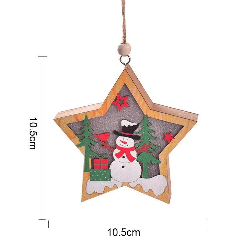 Christmas Decorations LED Night Light Luminous Christmas Tree Pendant Santa Claus Snowman Pendant Ornament Xmas Night Lights