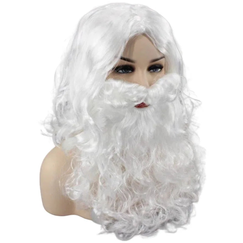 Santa Claus Beard Wig Suit Santa Claus Wig Cos White Beard Dress