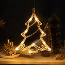 LED Christmas Suction Cup Lights Santa Claus Fawn Bell Pine Tree Star Window Wall Holiday Party Home Decoration Lighting