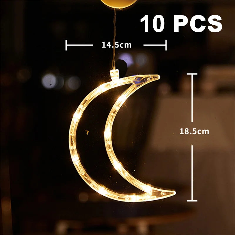 Christmas LED Light Snowflake Santa Hanging Sucker Lamp Window Ornaments Decoration for Home Xmas Navidad 2023 New Year Decor