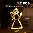 Christmas LED Light Snowflake Santa Hanging Sucker Lamp Window Ornaments Decoration for Home Xmas Navidad 2023 New Year Decor
