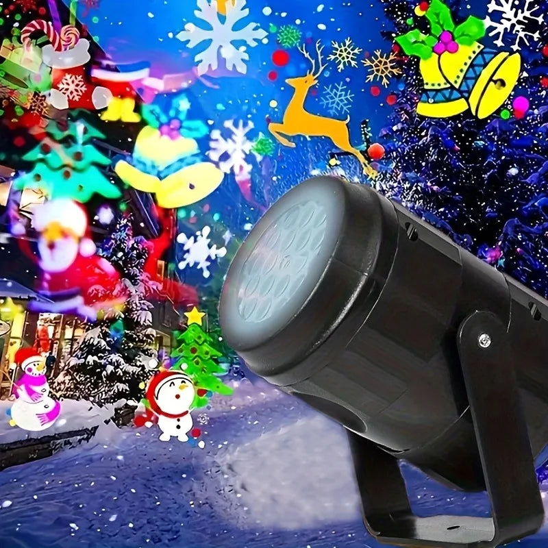 Christmas projection lamp, USB lamp plug-in, suitable for living room, bedroom, party, holiday decorative lights.