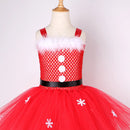 Red Santa Claus Costumes for Girls Christmas Tutu Dress for Kids New Year Carnival Fancy Outfit Children Xmas Party Clothes