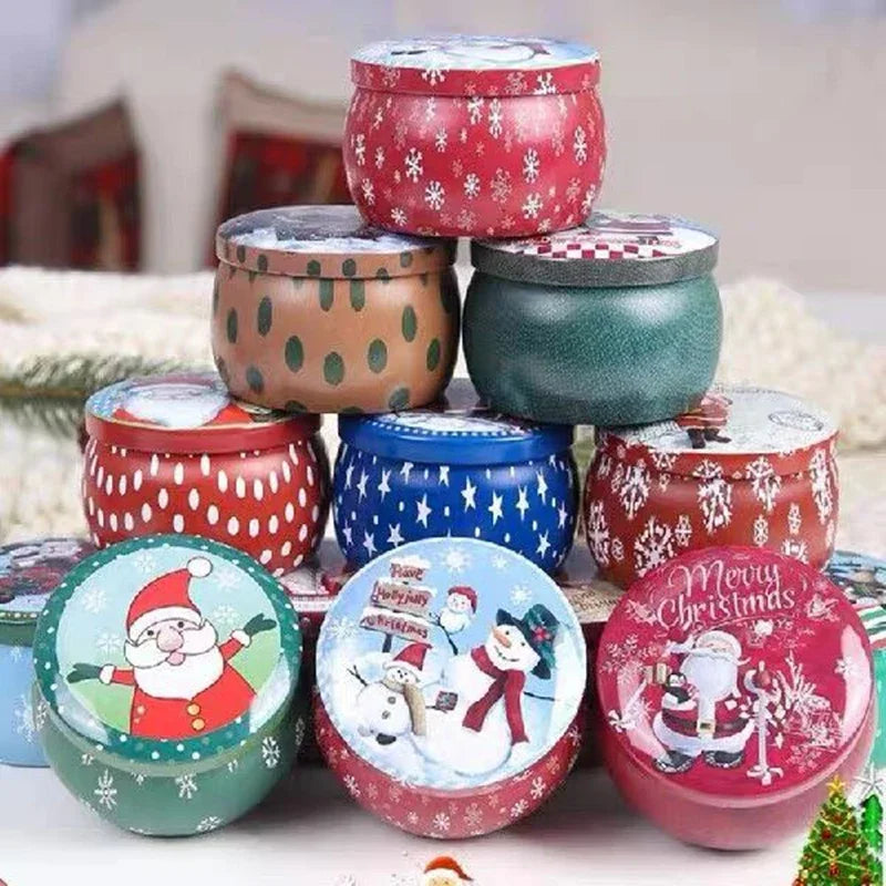 Christmas Candy Box Chocolate Sweets Aromatherapy Candle Jars DIY Ornaments Childrens Christmas Gifts 2025 New Year Decoration