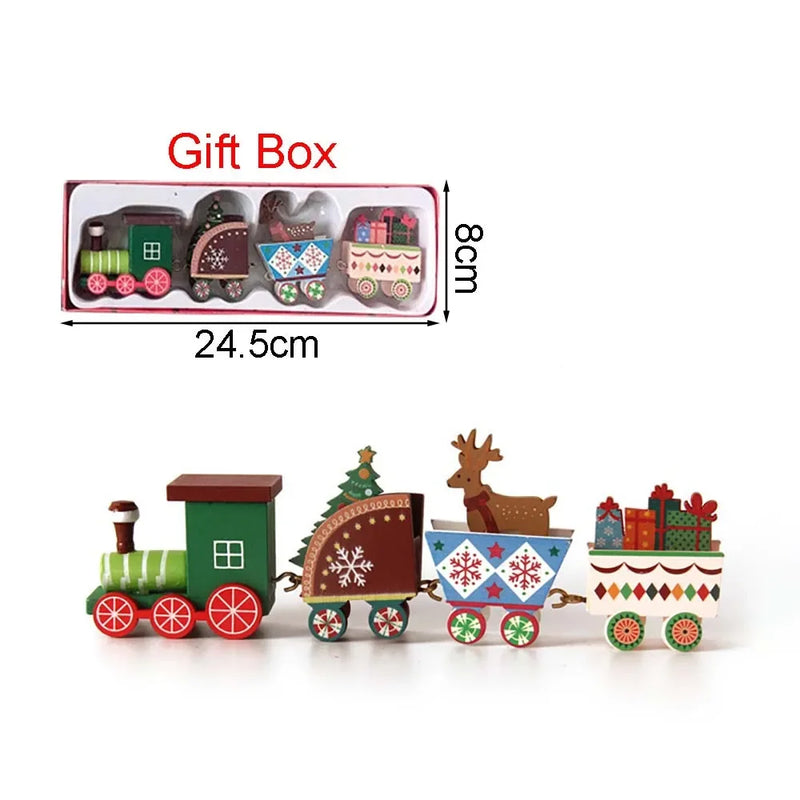 Christmas Wooden Train Merry Christmas Decorations for Home 2025 Xmas Tree Ornament Navidad Noel Kids Gift Happy New Year 2026