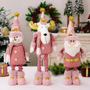 Christmas Decoration Pink Telescopic Doll Santa Claus Snowman Elk Various Standing Positions Holiday Atmosphere Christmas Gift