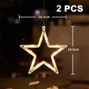 Christmas LED Light Snowflake Santa Hanging Sucker Lamp Window Ornaments Decoration for Home Xmas Navidad 2023 New Year Decor