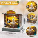 Animated Christmas Village Accessories Decor with Music and LED Lights - Bring Festive Cheer to Your Home with Our Icecream Shop
