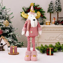 Christmas Decoration Pink Telescopic Doll Santa Claus Snowman Elk Various Standing Positions Holiday Atmosphere Christmas Gift