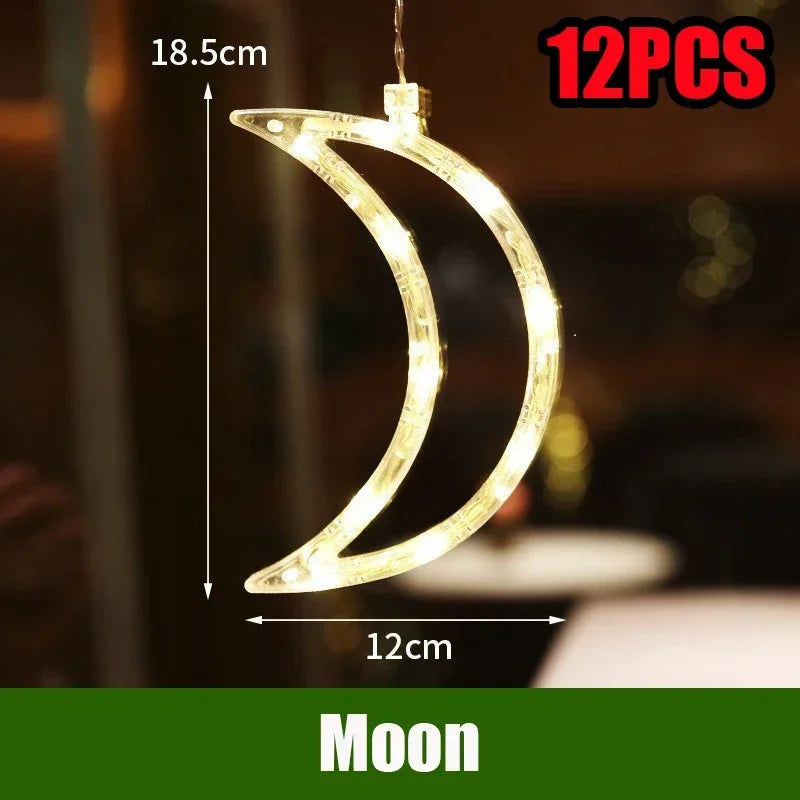 LED Christmas Lights String Decorative Lights Santa Claus Display Window Suction Cup Lights Christmas Tree Colored Lights