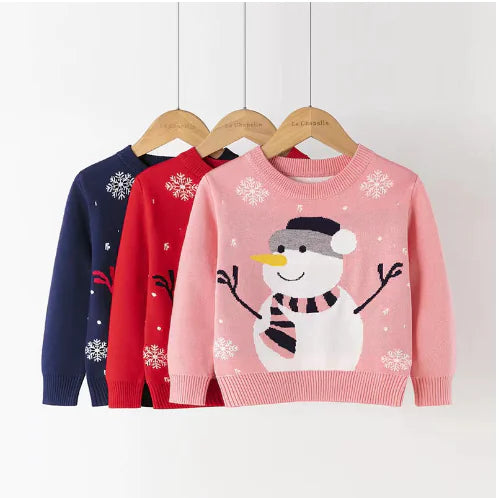 Christmas Snowman Pullover T-Shirt for Kids