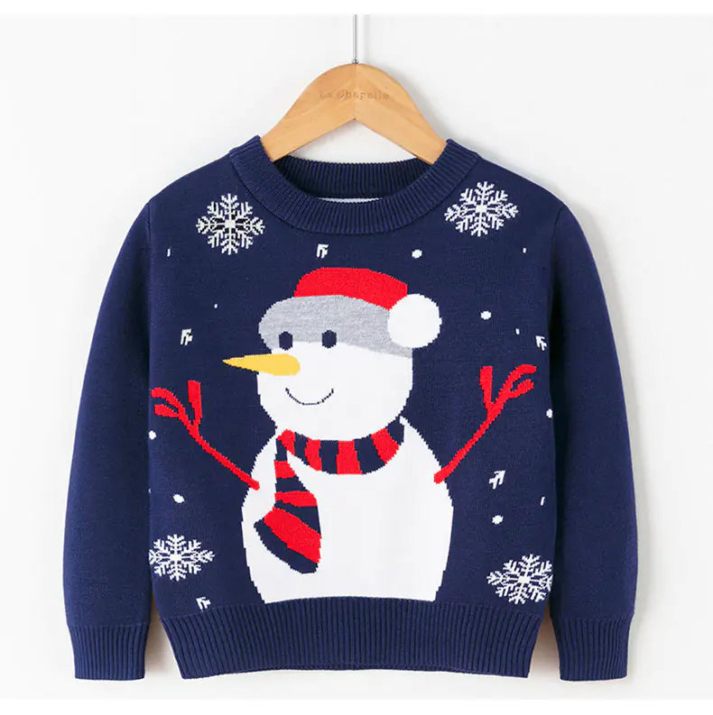 Christmas Snowman Pullover T-Shirt for Kids
